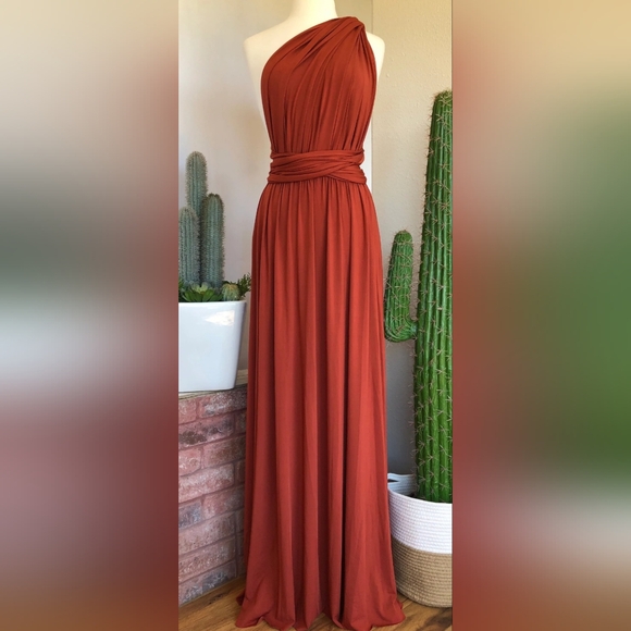 Terracotta Infinity Bridesmaids Dress - Picture 3 of 5